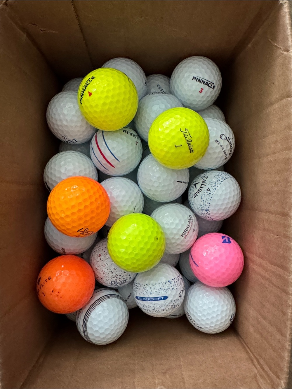 Golf Balls Mixed Lot Titleist Calloway Sporty Assorted Used 40 Golf Balls Bulk